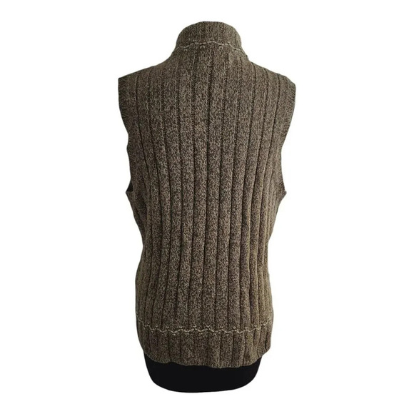 WOOLRICH Womans Hickory Heather Wool Blend Zip Up Vest Medium Brown Academia - Picture 2 of 8